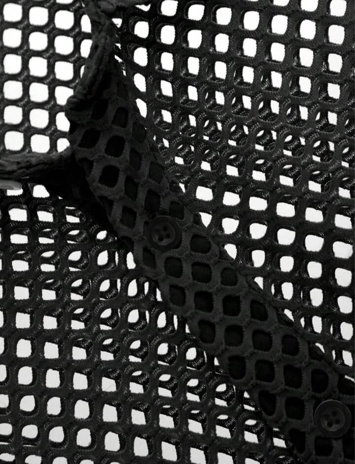 Men's Solid Color Button Hollow Short Sleeve Cardigan Shirt